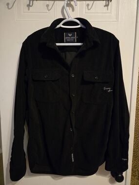 Emporio Armani Black Corduroy Shirt Jacket